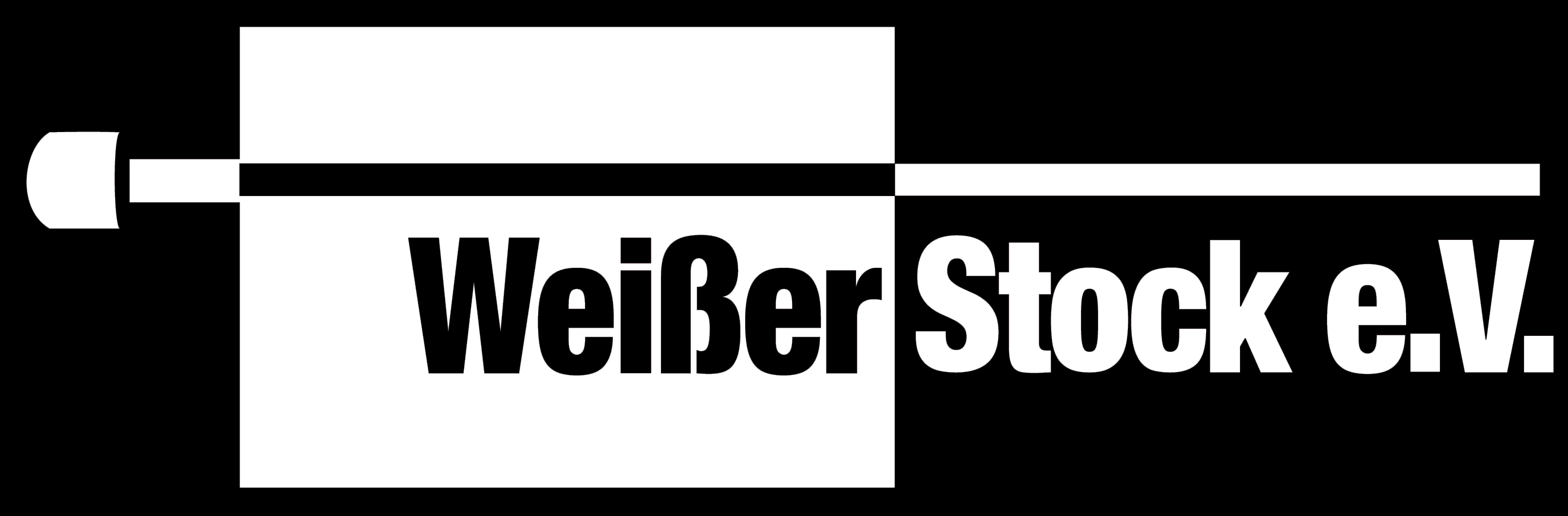 Logo Weißer Stock in hohem Kontrast